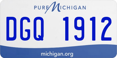 MI license plate DGQ1912