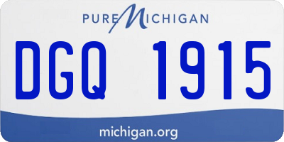 MI license plate DGQ1915