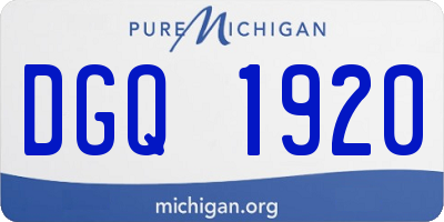MI license plate DGQ1920