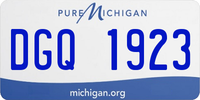 MI license plate DGQ1923