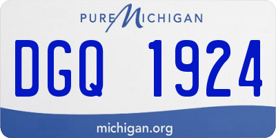 MI license plate DGQ1924