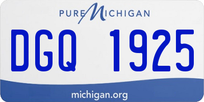 MI license plate DGQ1925