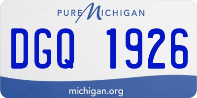 MI license plate DGQ1926