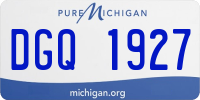 MI license plate DGQ1927