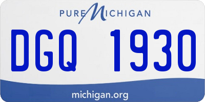 MI license plate DGQ1930