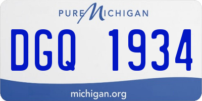 MI license plate DGQ1934