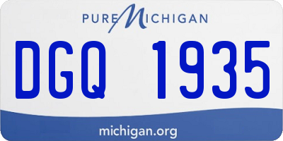 MI license plate DGQ1935