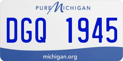 MI license plate DGQ1945