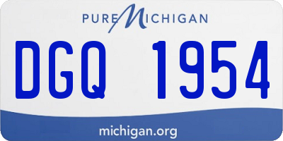 MI license plate DGQ1954