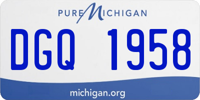 MI license plate DGQ1958