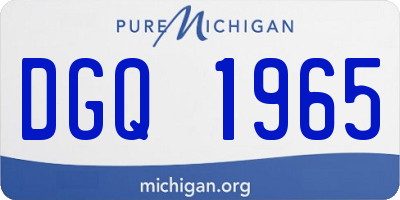 MI license plate DGQ1965