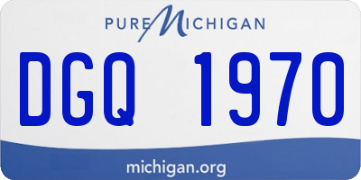 MI license plate DGQ1970