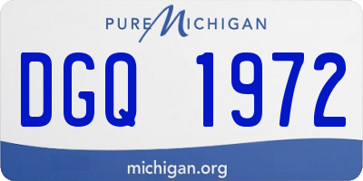 MI license plate DGQ1972