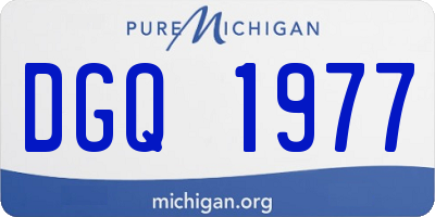 MI license plate DGQ1977