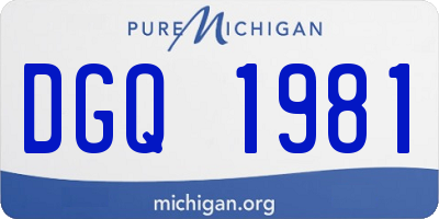 MI license plate DGQ1981