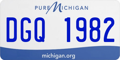 MI license plate DGQ1982