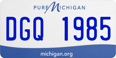 MI license plate DGQ1985