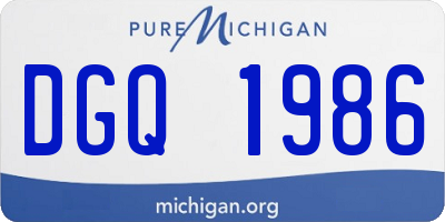 MI license plate DGQ1986