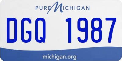 MI license plate DGQ1987