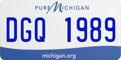 MI license plate DGQ1989