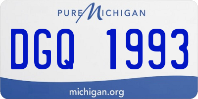 MI license plate DGQ1993