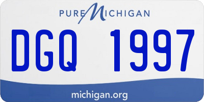 MI license plate DGQ1997