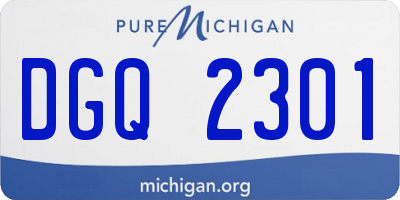 MI license plate DGQ2301