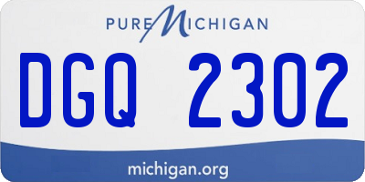 MI license plate DGQ2302