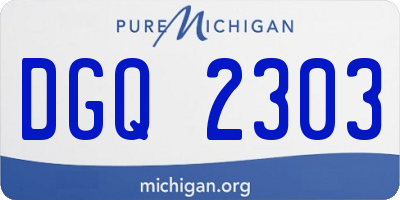 MI license plate DGQ2303