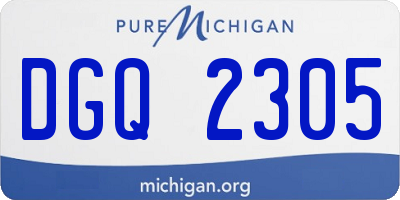 MI license plate DGQ2305