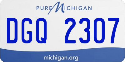 MI license plate DGQ2307