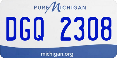 MI license plate DGQ2308