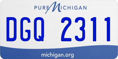 MI license plate DGQ2311