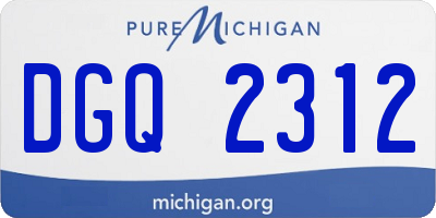 MI license plate DGQ2312