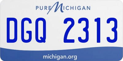 MI license plate DGQ2313