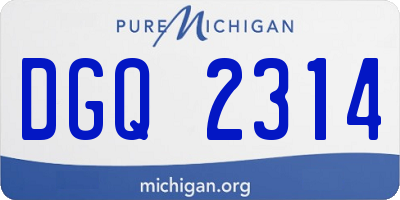 MI license plate DGQ2314