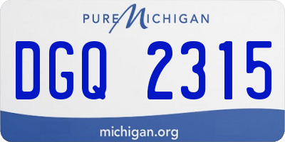 MI license plate DGQ2315