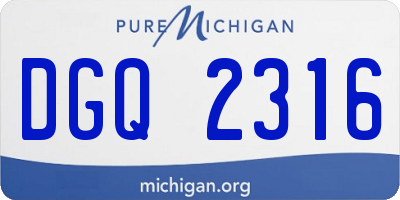 MI license plate DGQ2316