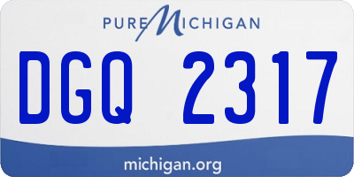 MI license plate DGQ2317
