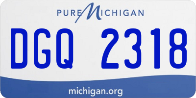 MI license plate DGQ2318
