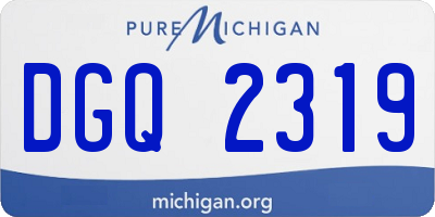 MI license plate DGQ2319