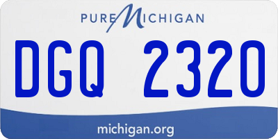 MI license plate DGQ2320