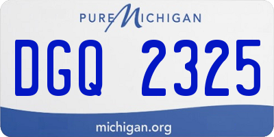 MI license plate DGQ2325