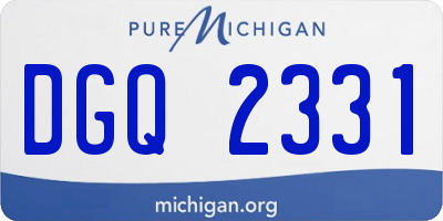 MI license plate DGQ2331