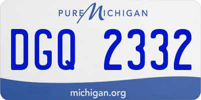 MI license plate DGQ2332