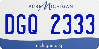 MI license plate DGQ2333