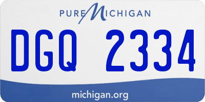 MI license plate DGQ2334