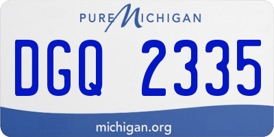 MI license plate DGQ2335