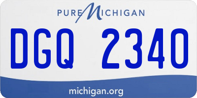 MI license plate DGQ2340