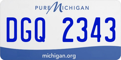 MI license plate DGQ2343
